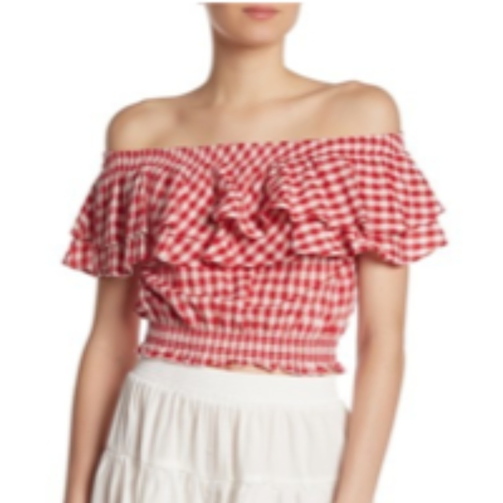Sneak Peak Double Tiered Off-the-Shoulder top Sz S